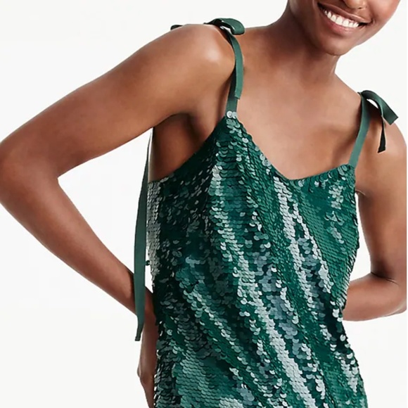 J.Crew Collection tie-shoulder sequin dress-G5352 - Picture 5 of 7